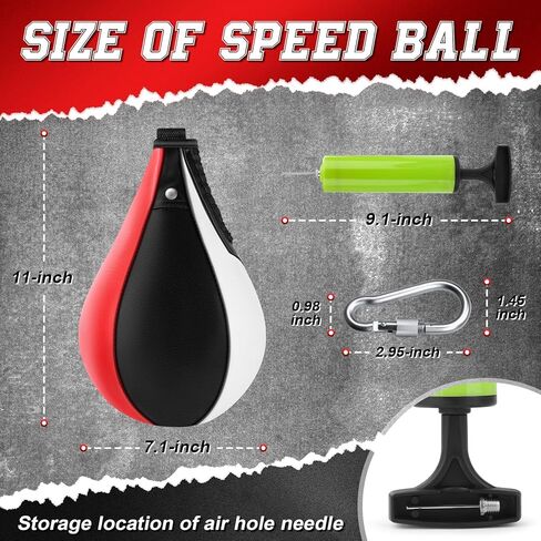 Boxing Speed Bag, PU Leather Punching Ball Boxing Ball with Pump Speed Training Equipment for Training Reaction Speed Boxing Accuracy Speedbag for Gym & MMA Muay Thai Sports Fitness in Saudi Arabia