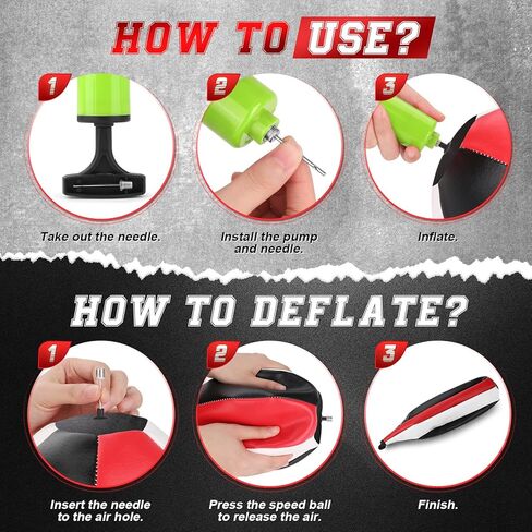 Boxing Speed Bag, PU Leather Punching Ball Boxing Ball with Pump Speed Training Equipment for Training Reaction Speed Boxing Accuracy Speedbag for Gym & MMA Muay Thai Sports Fitness in Saudi Arabia