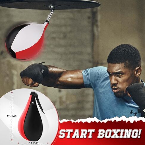 Boxing Speed Bag, PU Leather Punching Ball Boxing Ball with Pump Speed Training Equipment for Training Reaction Speed Boxing Accuracy Speedbag for Gym & MMA Muay Thai Sports Fitness in Saudi Arabia