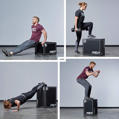 REP FITNESS 3-in-1 Soft Plyo Box – Safe for Shins - Non-Slip Multi-Use Plyometric Box for Jumping, Conditioning, and Strength Training – Choose from 3 Different Sizes in Kuwait