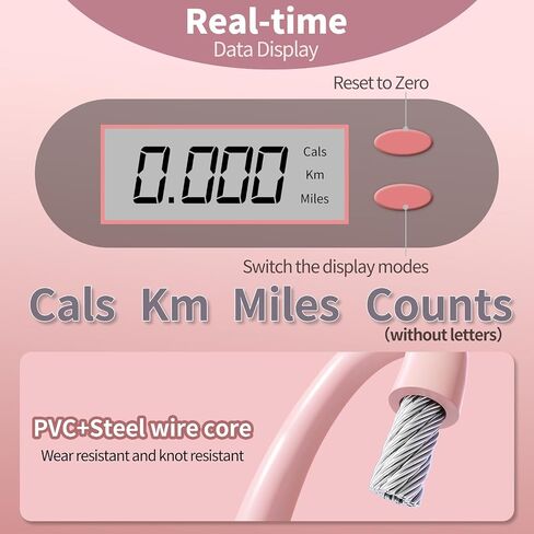 Jump Rope with Counter Cordless Jump Rope Ropeless Skipping Rope for Fitness Training Speed Rope with Digital Handle for Exercises Men, Women and Kids Wireless Skipping Rope Indoor Outdoor in Saudi Arabia