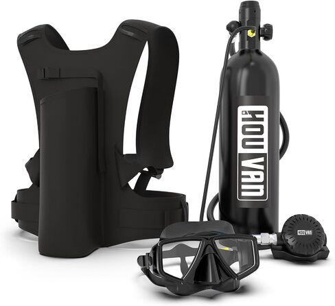 Scuba Tank H700 1.9L Mini Scuba Tank DOT Certified Reusable Diving Cylinder Kit Inflatable Pony Cylinders Supports 25-30 Minutes Underwater Breath Suitable Within 33ft in Saudi Arabia