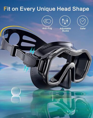 Snorkeling Gear for Adults, Kwambiri Dry-Top Snorkel Set, 180°Panoramic Wide View Diving Mask Breathing Freely Snorkel Mask for Snorkeling Scuba Diving Swimming Travel（Adult） in Saudi Arabia