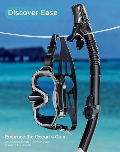 Snorkeling Gear for Adults, Kwambiri Dry-Top Snorkel Set, 180°Panoramic Wide View Diving Mask Breathing Freely Snorkel Mask for Snorkeling Scuba Diving Swimming Travel（Adult） in Saudi Arabia