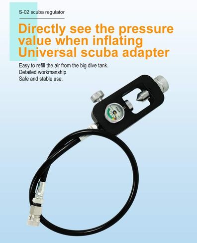 Diving Tank Refill Adapter Scuba Adapter Support 3000Psi Pressure 8mm Scuba Tank Refill Adapter Aluminium Alloy Diving Oxygen Cylinder Refill Adapter for Oxygen Cylinder Diving Equipment in Saudi Arabia