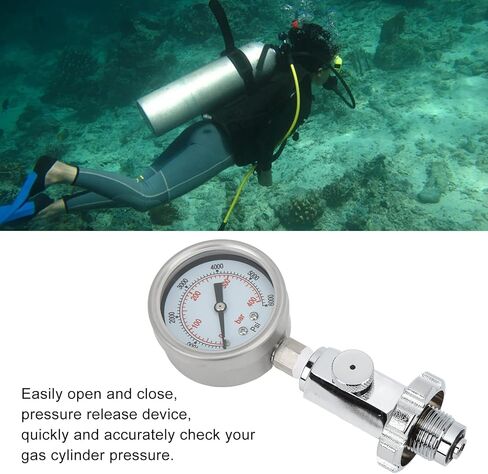 Diving Checker, Diving Air Pressure with 0‑400 Bar 0‑6000 PSI for DIN Diving Valve in Saudi Arabia