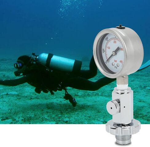 Diving Checker, Diving Air Pressure with 0‑400 Bar 0‑6000 PSI for DIN Diving Valve in Saudi Arabia