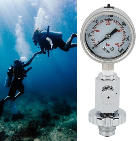 Diving Checker, Diving Air Pressure with 0‑400 Bar 0‑6000 PSI for DIN Diving Valve in Saudi Arabia