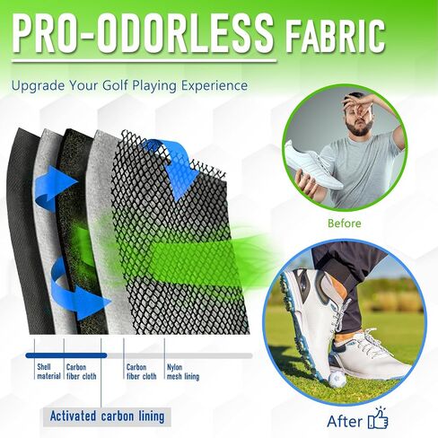 Golf Shoe Bag for Travel - Zippered Sport Shoe Carrier Bags with Ventilation & Side Accessory Pockets for Socks, Tees, Golf Balls; Golf Accessories Fathers Day Dad Gifts for Men from Daughter Son Wife in Saudi Arabia