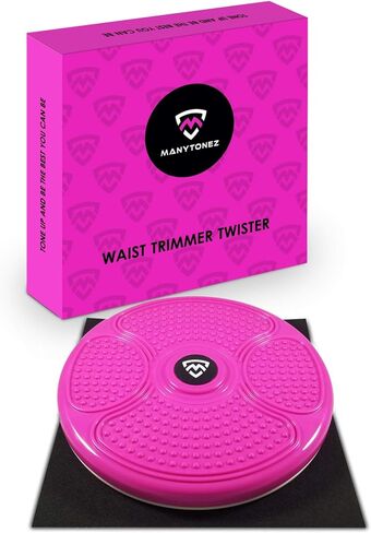 Ab Stomach Waist Trainer Twist Board Machine - Large 14 inch Abdominal Exercise Equipment Disc with Workout Floor Mat - for Slimming and Strengthening Abs Core at Home, Office in Saudi Arabia
