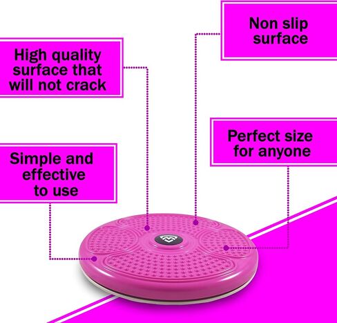 Ab Stomach Waist Trainer Twist Board Machine - Large 14 inch Abdominal Exercise Equipment Disc with Workout Floor Mat - for Slimming and Strengthening Abs Core at Home, Office in Saudi Arabia