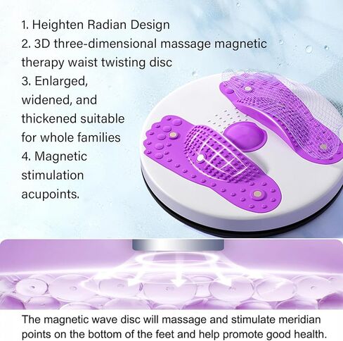 لوح قرص الخصر Ab Twist، قطعة واحدة من قرص التواء مدرب الخصر القابل للتعديل مع مقابض وقطعة واحدة من شريط قياس جلدي متعدد الوظائف لتدليك القدم للياقة البدنية المنزلية in Kuwait