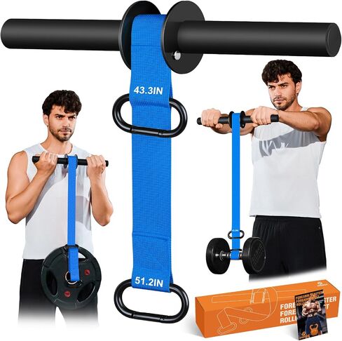 Forearm Strengthener and Wrist Roller, 43.3 inch Or 51.2 inch Ultra Strong Nylon Webbing, Forearm Exerciser with Quick Locking Mechanism, Ideal for Hand, Wrist and Forearm Strength Training in Saudi Arabia