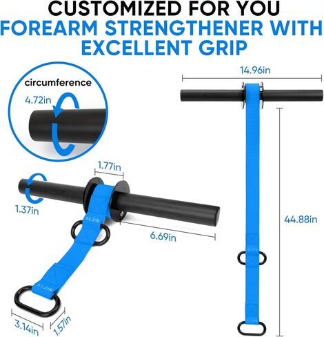 Forearm Strengthener and Wrist Roller, 43.3 inch Or 51.2 inch Ultra Strong Nylon Webbing, Forearm Exerciser with Quick Locking Mechanism, Ideal for Hand, Wrist and Forearm Strength Training in Saudi Arabia