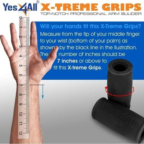 Yes4All Thick Bar Dumbbell Grips, Non Slip High Density Silicone Rubber Barbell Grips for Weightlifting Muscle Growth in Saudi Arabia