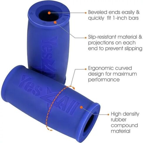Yes4All Thick Bar Dumbbell Grips, Non Slip High Density Silicone Rubber Barbell Grips for Weightlifting Muscle Growth in Saudi Arabia