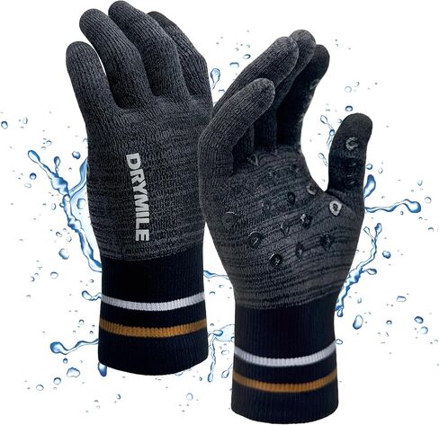 DRYMILE Waterproof Gloves - Warm Touchscreen Winter Snow Wool Blend Hand Gloves for Men & Women - Work, Hiking, Skiing, Running, Biking, Riding Glove, Ideal for Cold Weather in Saudi Arabia