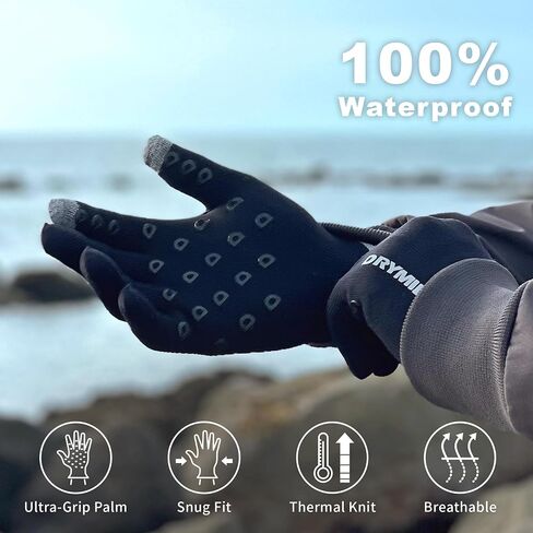 DRYMILE Waterproof Gloves - Warm Touchscreen Winter Snow Wool Blend Hand Gloves for Men & Women - Work, Hiking, Skiing, Running, Biking, Riding Glove, Ideal for Cold Weather in Saudi Arabia