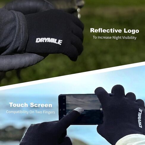 DRYMILE Waterproof Gloves - Warm Touchscreen Winter Snow Wool Blend Hand Gloves for Men & Women - Work, Hiking, Skiing, Running, Biking, Riding Glove, Ideal for Cold Weather in Saudi Arabia