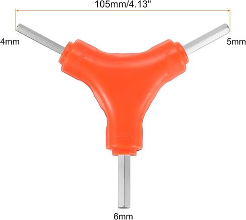 HARFINGTON Y-Shaped 3 Way Bike Hex Wrench 4/5/6mm Y-Type Internal Hexagon Wrench Kit All-In-One Multi Portable Biking Torque Spanner for Bicycle Cycling Repair Hardware Tools, Yellow in Saudi Arabia