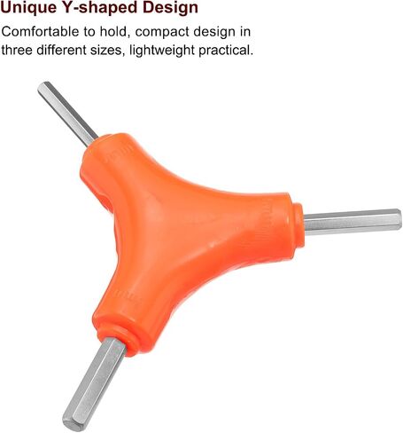 HARFINGTON Y-Shaped 3 Way Bike Hex Wrench 4/5/6mm Y-Type Internal Hexagon Wrench Kit All-In-One Multi Portable Biking Torque Spanner for Bicycle Cycling Repair Hardware Tools, Yellow in Saudi Arabia