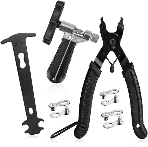 Bike Link Plier + Chain Breaker Splitter Tool + Chain Checker + 3 Pairs Bicycle Missing Links, Bike Link Opener Closer Plier Chain Cutter Connector Wear Indicator Tool in Kuwait