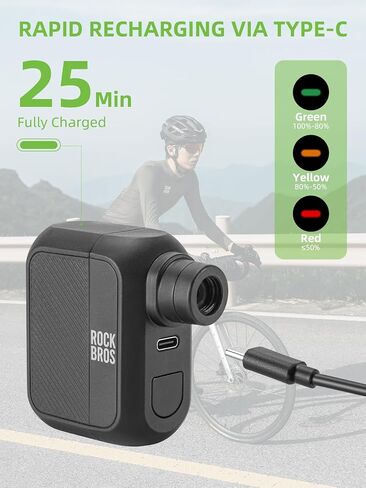 ROCKBROS Mini Bike Pump Portable Bike Tire Pump 100PSI Electric Bike Pump Mini Air Pump Tire Inflator Rechargeable with Presta Schrader Valve in Saudi Arabia