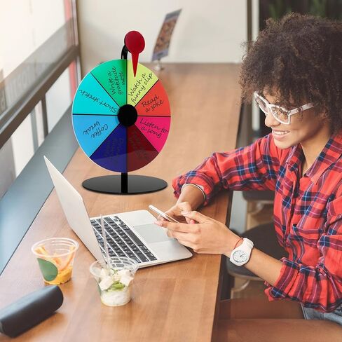 8Inch Spinning Prize Wheel with Stand and Dry Erase Marker,8Slots Roulette Spinner for Games,Engaging Home Parties,Trade Show,Carnival Events in Kuwait