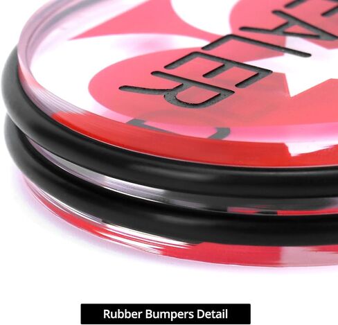 QWORK Casino Quality Dealer Button Set - 3" Diameter, 3/4" Thickness Clear Acrylic with Red Peach Heart, Engraved Dealer - Heavy-Duty with Rubber Bumpers, 2-Pack for Poker Nights and Tournaments in Saudi Arabia