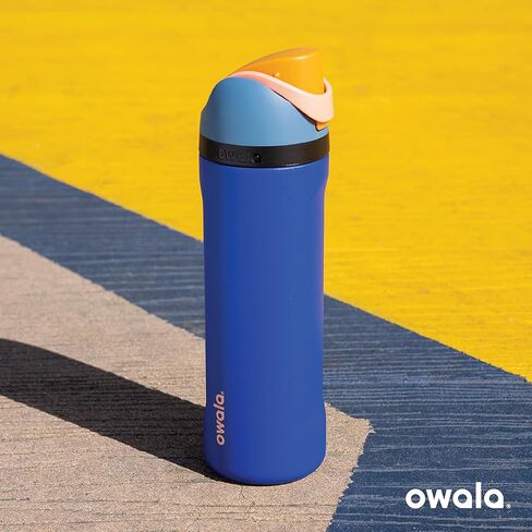 Owala Kids FreeSip Insulated Stainless Steel Water Bottle with Straw, BPA-Free Sports Water Bottle, Great for Travel, 16 oz, All the Berries in Kuwait