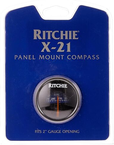 Ritchie Navigation RitchieSport X-21BU - Black Housing with Blue 2-inch Direct Reading Dial Dash Mount Compass in Saudi Arabia