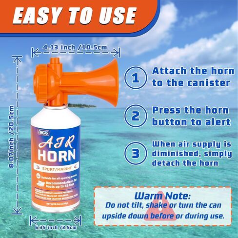 Marine Boat Air Horn 8.3oz,Portable Loud Air Horn Can for Safety, Marine Fog Horn, Boat Essentials,Bear Air Horn,Dog Training, Sports Events Camping and Self-protection in Saudi Arabia
