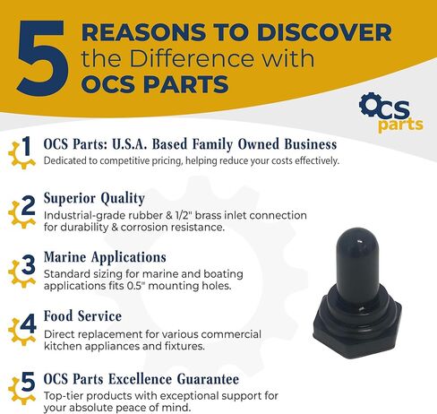 OCS Parts Toggle Switch Boot | Replacement Black Rubber Toggle Switches for 1/2" Hole Mounts in Saudi Arabia