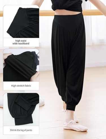 Kids Modal Harem Pants Loose Breathable Trousers for Ballet, Daily Wear(Little/Big Girls/Boys) in Saudi Arabia
