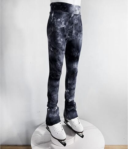 Professional Ice Figure Skating Training Suit Children's Skating Tie Dye Pants Black in Saudi Arabia