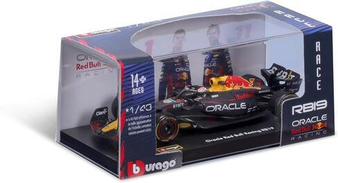Bburago 1:43 Race Oracle Red Bull Racing RB19 (2023) w/Driver - Verstappen #1 in Saudi Arabia