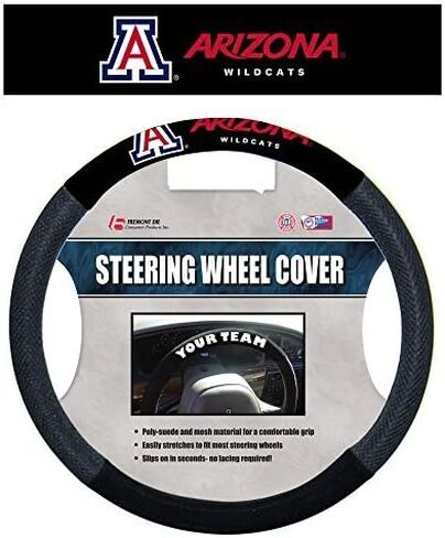 غطاء عجلة القيادة من الجلد السويدي المصنوع من البوليستر من NCAA Arizona Wildcats، أحمر in Saudi Arabia