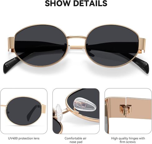 Retro Oval Sunglasses - Sunglasses for women,Fashion Sunglasses,Classic Shades UV400 Protection, 2 Pack Sunglasses in Saudi Arabia