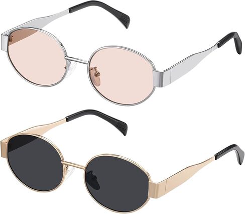 Retro Oval Sunglasses - Sunglasses for women,Fashion Sunglasses,Classic Shades UV400 Protection, 2 Pack Sunglasses in Saudi Arabia