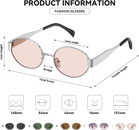 Retro Oval Sunglasses - Sunglasses for women,Fashion Sunglasses,Classic Shades UV400 Protection, 2 Pack Sunglasses in Saudi Arabia