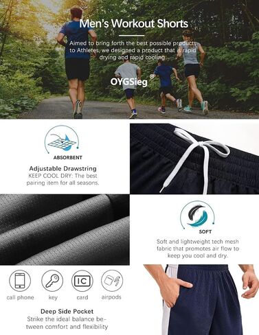 6 Pack Mens Athletic Gym Shorts Basketball Shorts with Pockets, Quick Dry Workout Running Shorts Casual for men in Saudi Arabia