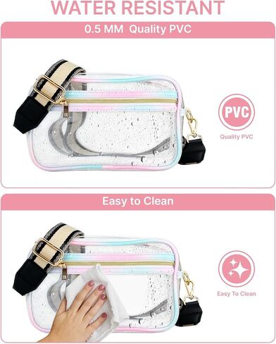 Clear Bag for Stadium Events, Small Clear Crossbody Purse, Stadium Approved in Saudi Arabia
