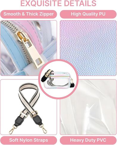 Clear Bag for Stadium Events, Small Clear Crossbody Purse, Stadium Approved in Saudi Arabia