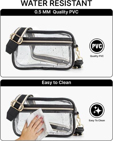 Clear Bag for Stadium Events, Small Clear Crossbody Purse, Stadium Approved in Saudi Arabia