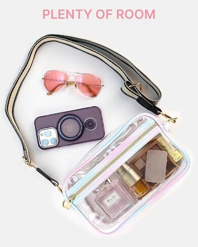 Clear Bag for Stadium Events, Small Clear Crossbody Purse, Stadium Approved in Saudi Arabia