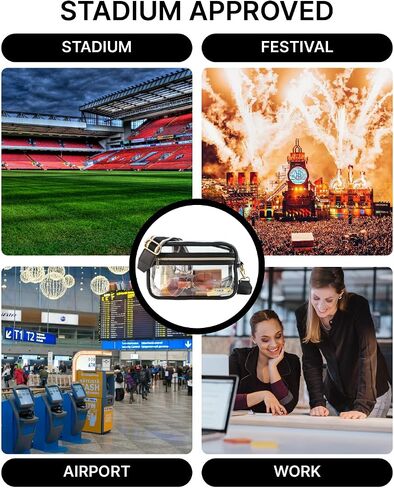 Clear Bag for Stadium Events, Small Clear Crossbody Purse, Stadium Approved in Saudi Arabia