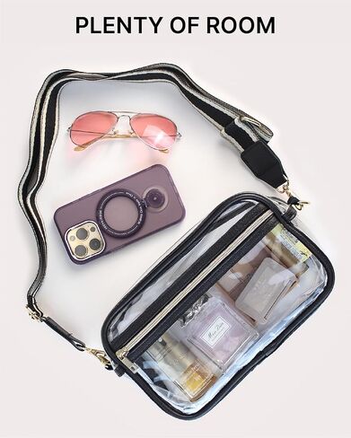 Clear Bag for Stadium Events, Small Clear Crossbody Purse, Stadium Approved in Saudi Arabia