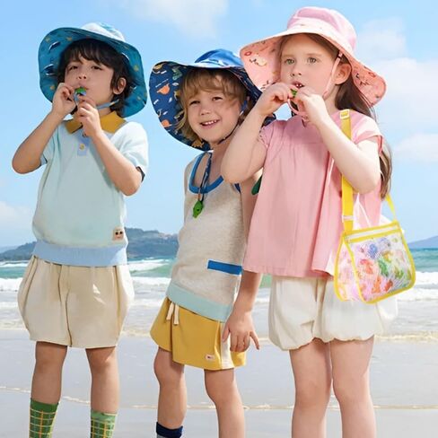 3Pack Beach Shell Bags for Kids,Beach Mesh Bag,Shell Collecting Bags,Colorful Seashell Bags with Whistles Adjustable Strap in Saudi Arabia
