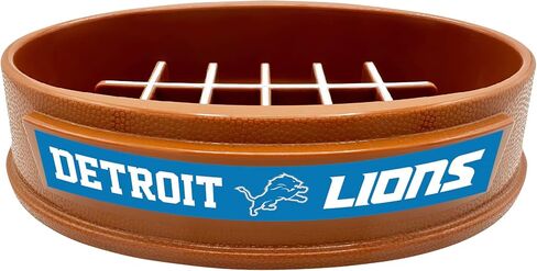NFL Super-Bowl - وعاء الكلب ذو التغذية البطيئة لديترويت لايونز. وعاء القطط ذو تصميم كرة القدم البطيء من أجل الهضم الصحي. وعاء للحيوانات الأليفة غير قابل للانزلاق للكلاب والقطط الكبيرة والصغيرة in Saudi Arabia