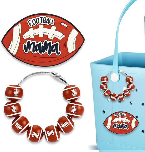 2Pcs Bogg Bag Charms Wooden Beads Baseball Beach Bag Accessories Charms Large Cute Insert Sports Charm for Tote Bag in Saudi Arabia
